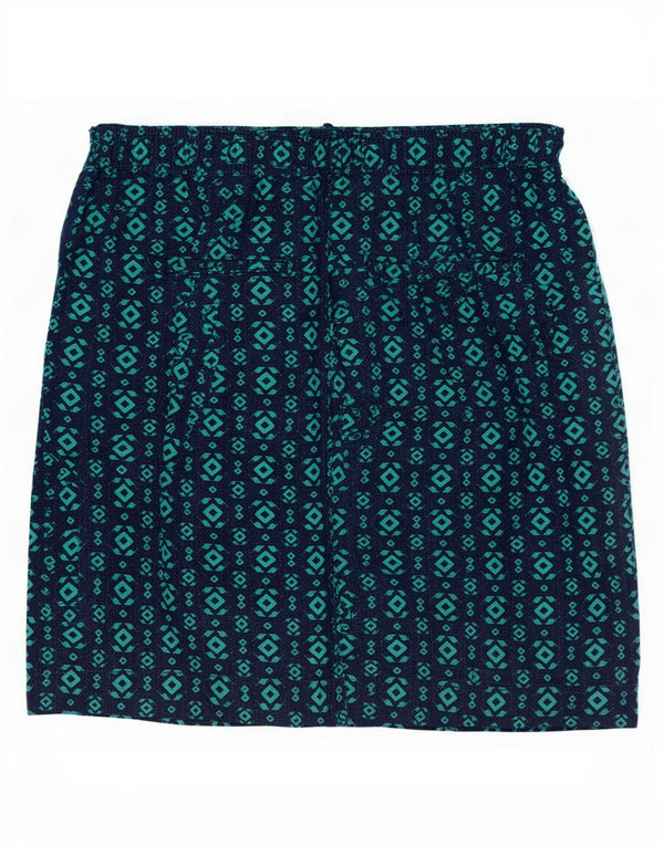 Marks & Spencer Falda acampanada para mujer UK 12 Medium W30 Azul marino Geométrico