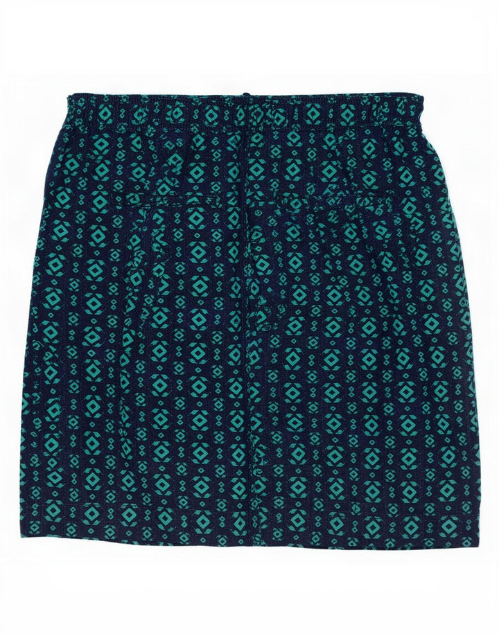 Marks & Spencer Falda acampanada para mujer UK 12 Medium W30 Azul marino Geométrico