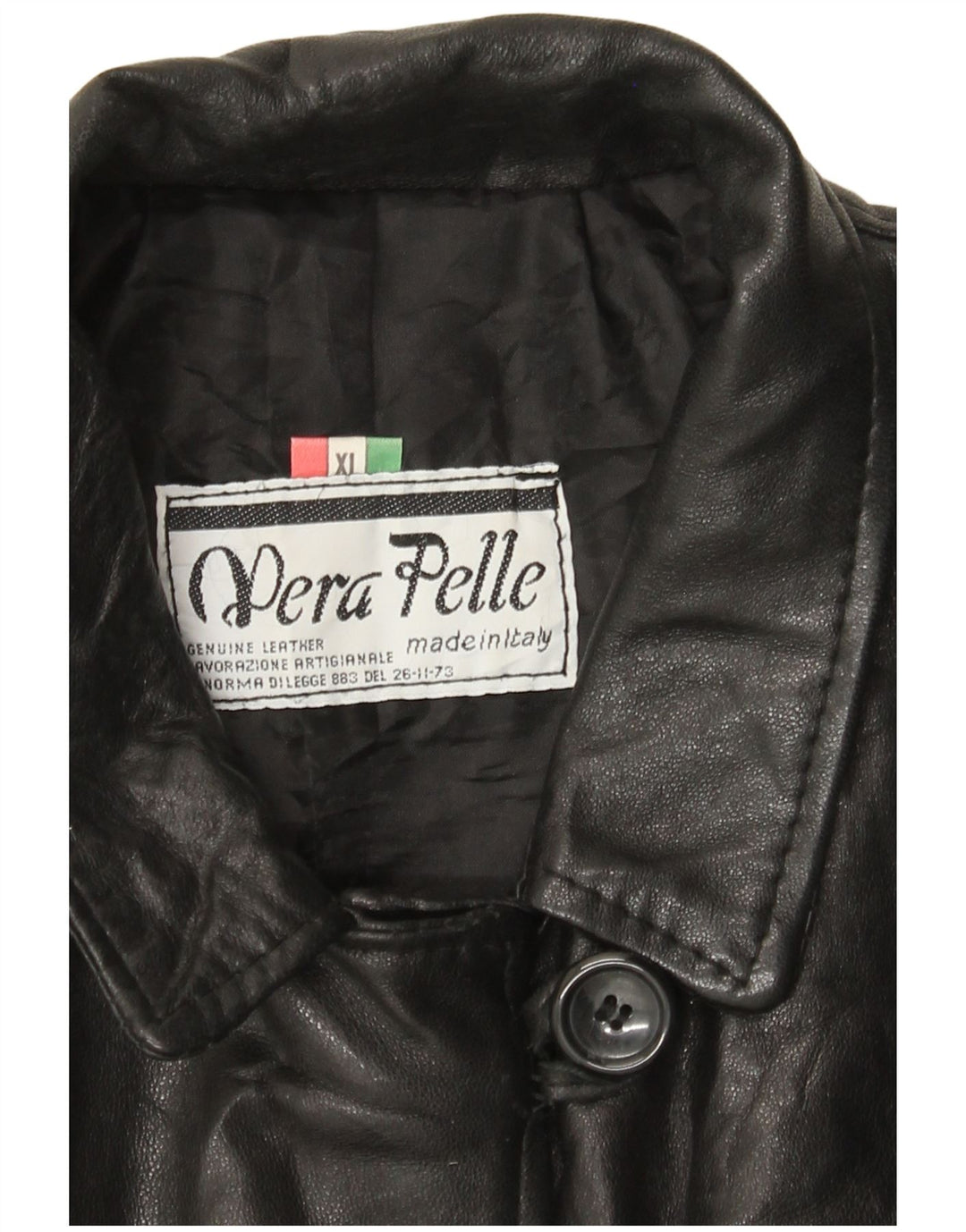 VINTAGE Abrigo de cuero para mujer Reino Unido 18 XL Cuero negro