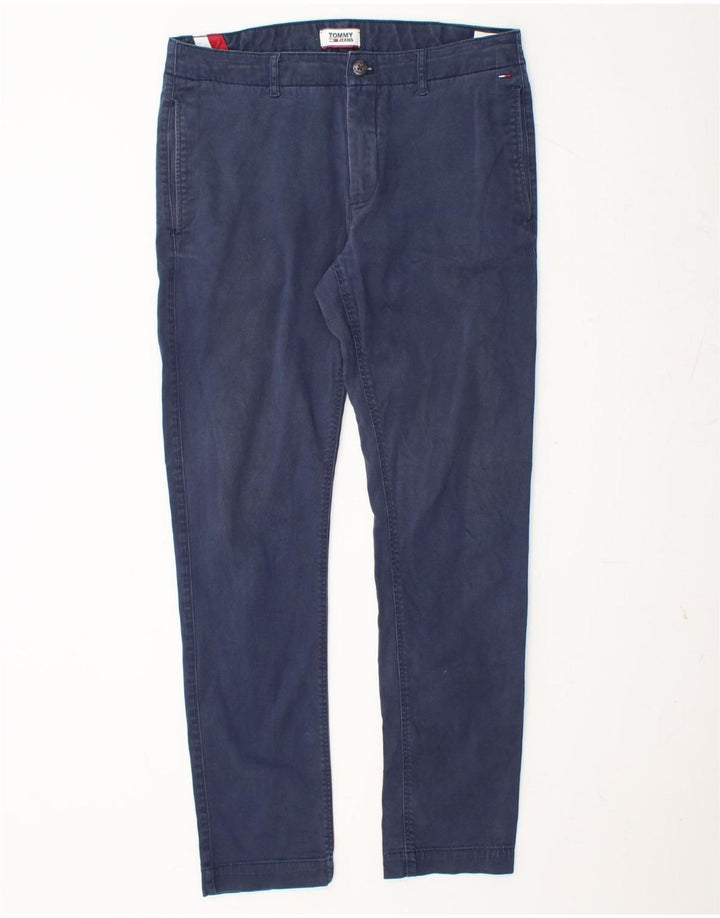 TOMMY HILFIGER Pantalón chino ajustado para hombre W32 L30 Algodón azul marino