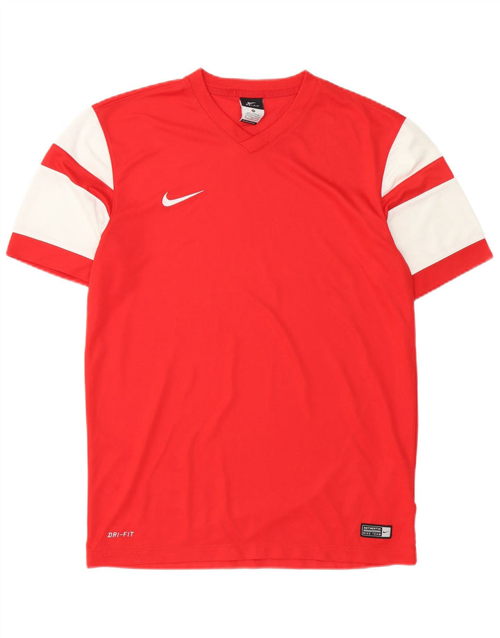 Camiseta Nike Dri Fit para hombre Top medio rojo color block Poliéster