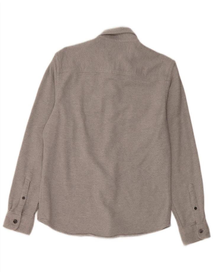 Camisa Reiss De Franela Regular Fit De Algodón Gris Medio |