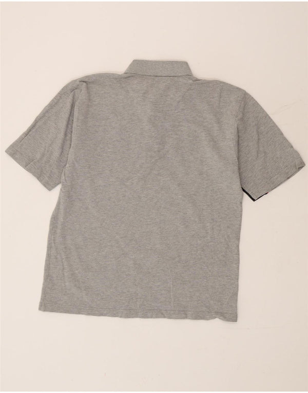 Canterbury Polo para hombre de algodón color block gris pequeño