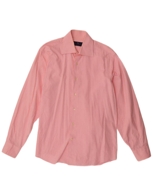 Camisa Etro Milano para hombre talla 40 algodón rosa medio