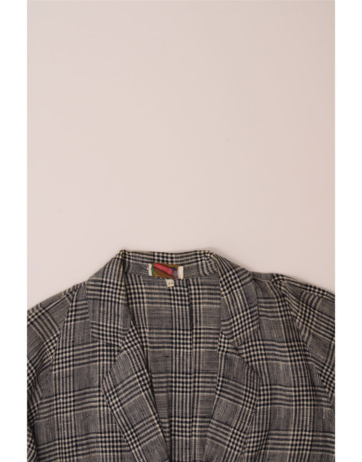 MAZZONETTO Womens Loose Fit 2 Button Blazer Jacket IT 44 Medium Grey Check Vintage Mazzonetto and Second-Hand Mazzonetto from Messina Hembry 