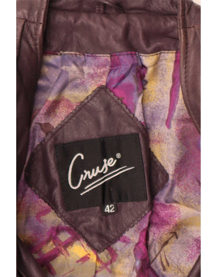 Cruse Chaqueta Blazer de Cuero con Doble Botonadura para Mujer EU 42 Grande Púrpura