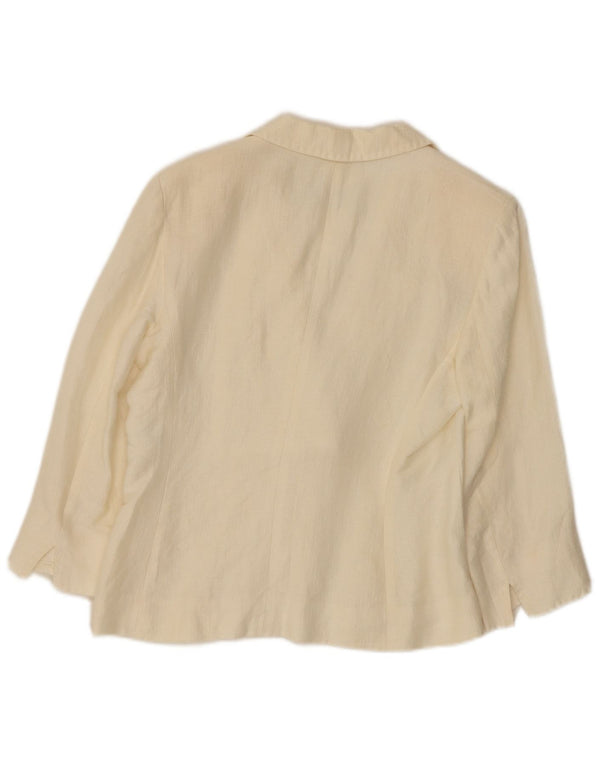 Max Mara Chaqueta tipo blazer de 3 botones y 1 botón para mujer Reino Unido 10 Small Off White Linen