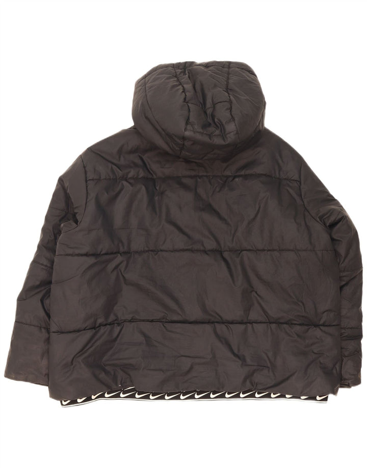 Nike Chaqueta acolchada extragrande con capucha para mujer UK 20 2XL Poliéster negro