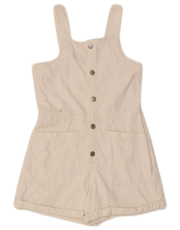 Zara Mono Corto Niña Denim 13-14 Años Blanco Algodón