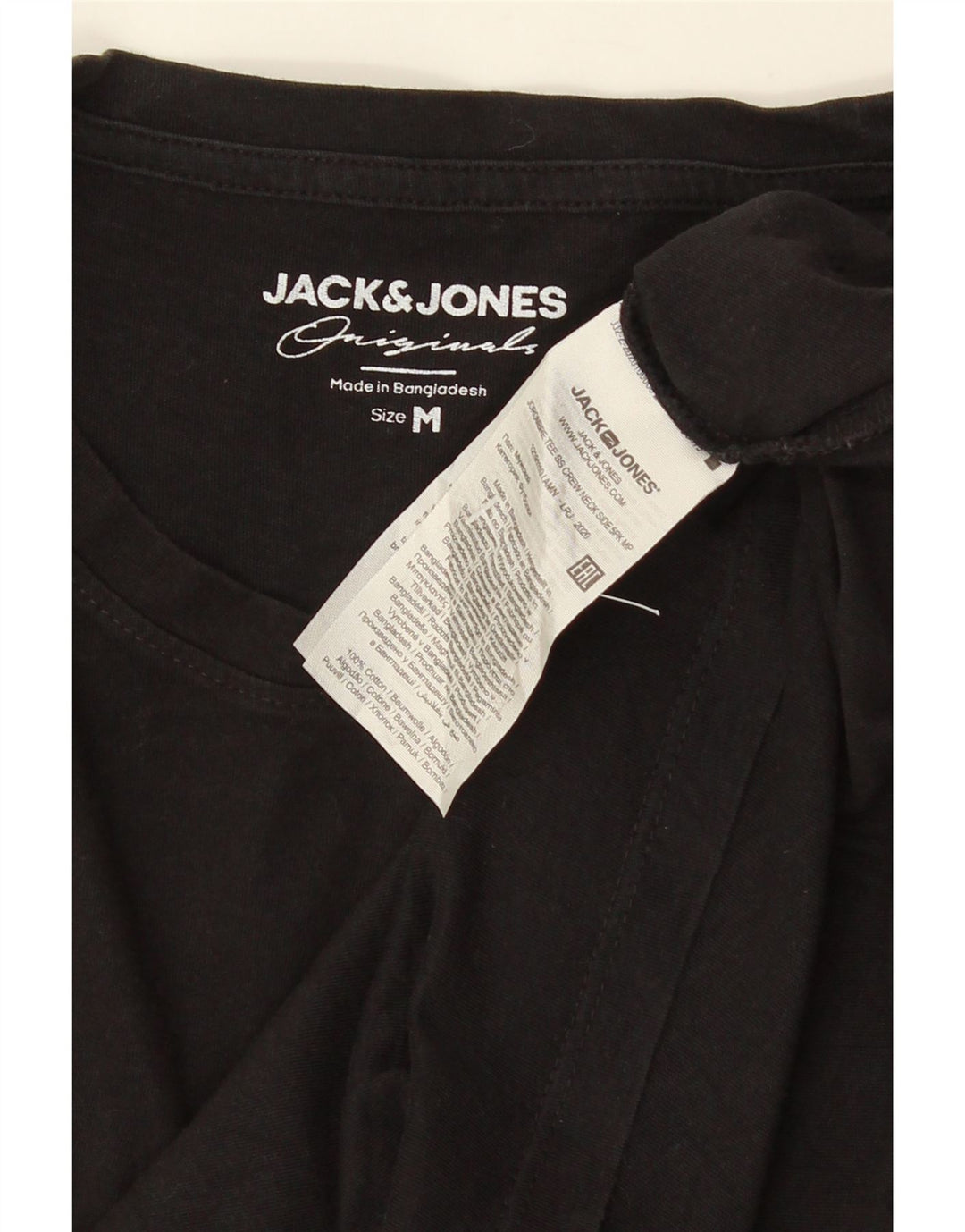 JACK & JONES Camiseta gráfica para hombre Top Medium Black Cotton