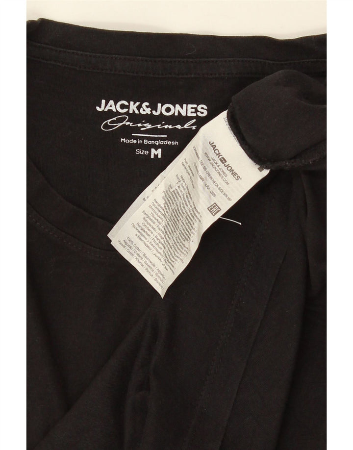 JACK & JONES Camiseta gráfica para hombre Top Medium Black Cotton