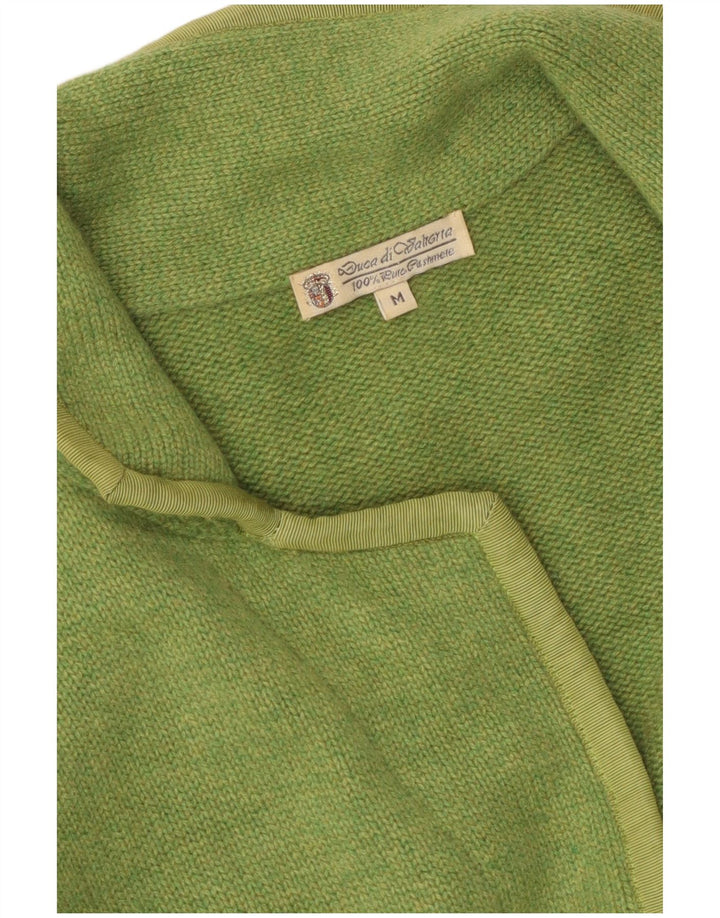 Vintage mujer Cardigan suéter Reino Unido 12 Cachemira verde medio