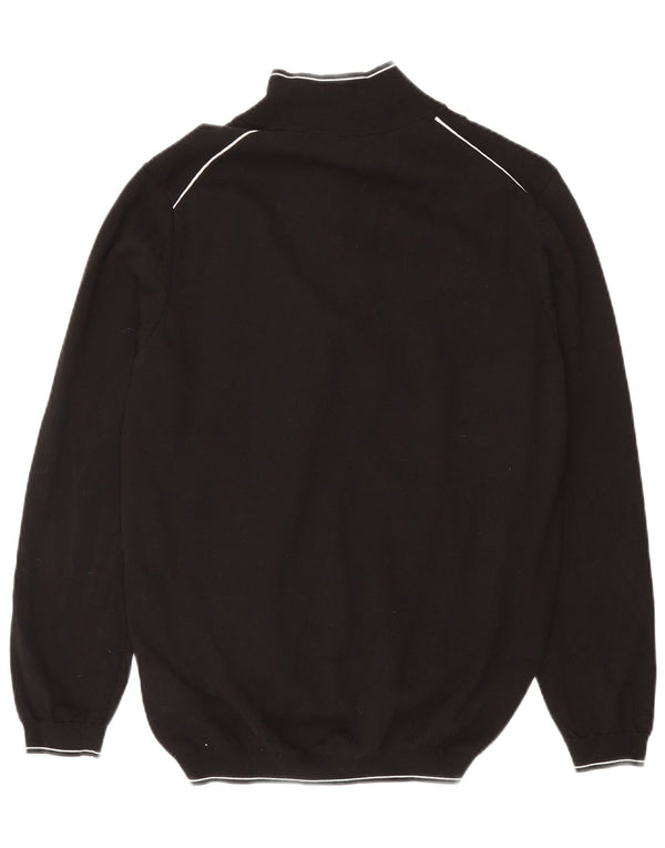 Hugo Boss Suéter tipo jersey con cuello y cremallera para hombre 2XL Algodón negro