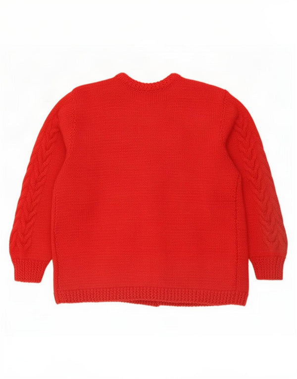 Vintage mujer Cardigan suéter Reino Unido 16 rojo grande