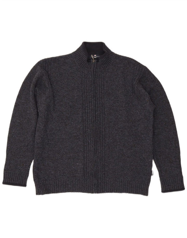 Marks & Spencer Suéter tipo cárdigan azul Harbor para hombre, tamaño grande, moteado en azul marino