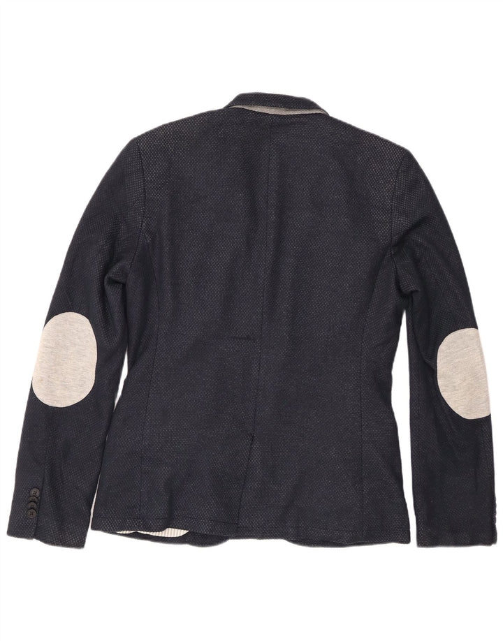 Zara Chaqueta tipo blazer de 2 botones para hombre UK 40 Grande Poliéster azul marino