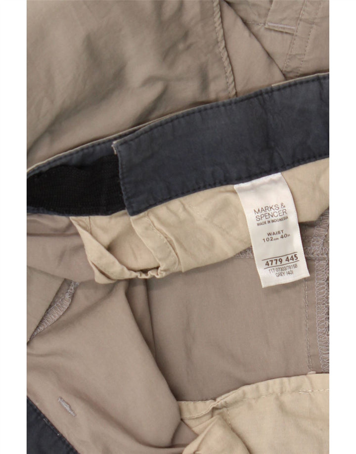 Marks & Spencer Pantalones cortos tipo cargo para hombre W40 XL Algodón gris