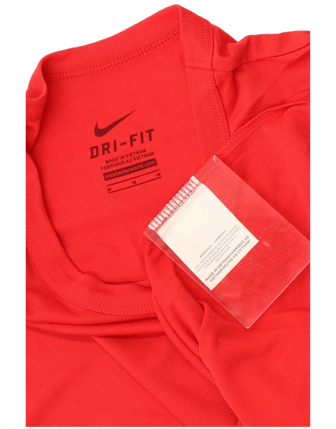 NIKE Camiseta Dri Fit para Mujer UK 12 Medium Rojo Poliéster