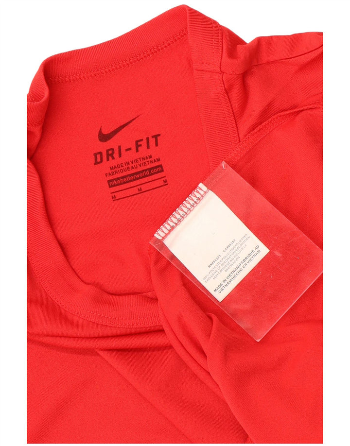 NIKE Camiseta Dri Fit para Mujer UK 12 Medium Rojo Poliéster