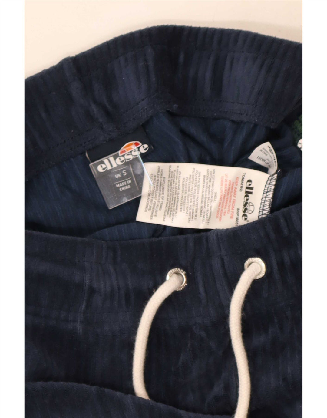 Ellesse Mens Graphic Sport Shorts Small Azul Marino Algodón