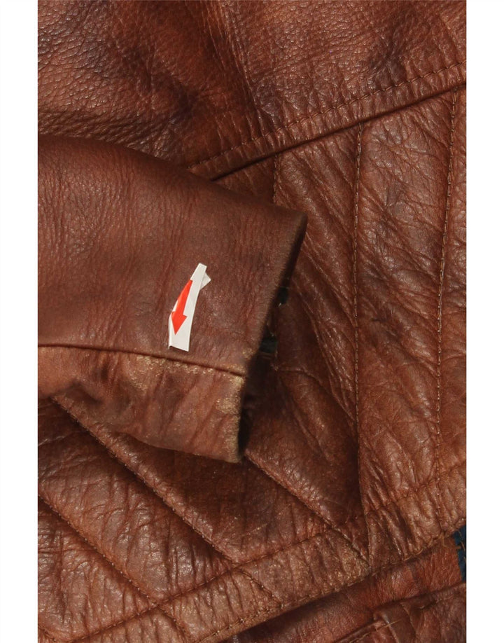 Easyriders Chaqueta motera de cuero para hombre UK 36 Small Brown