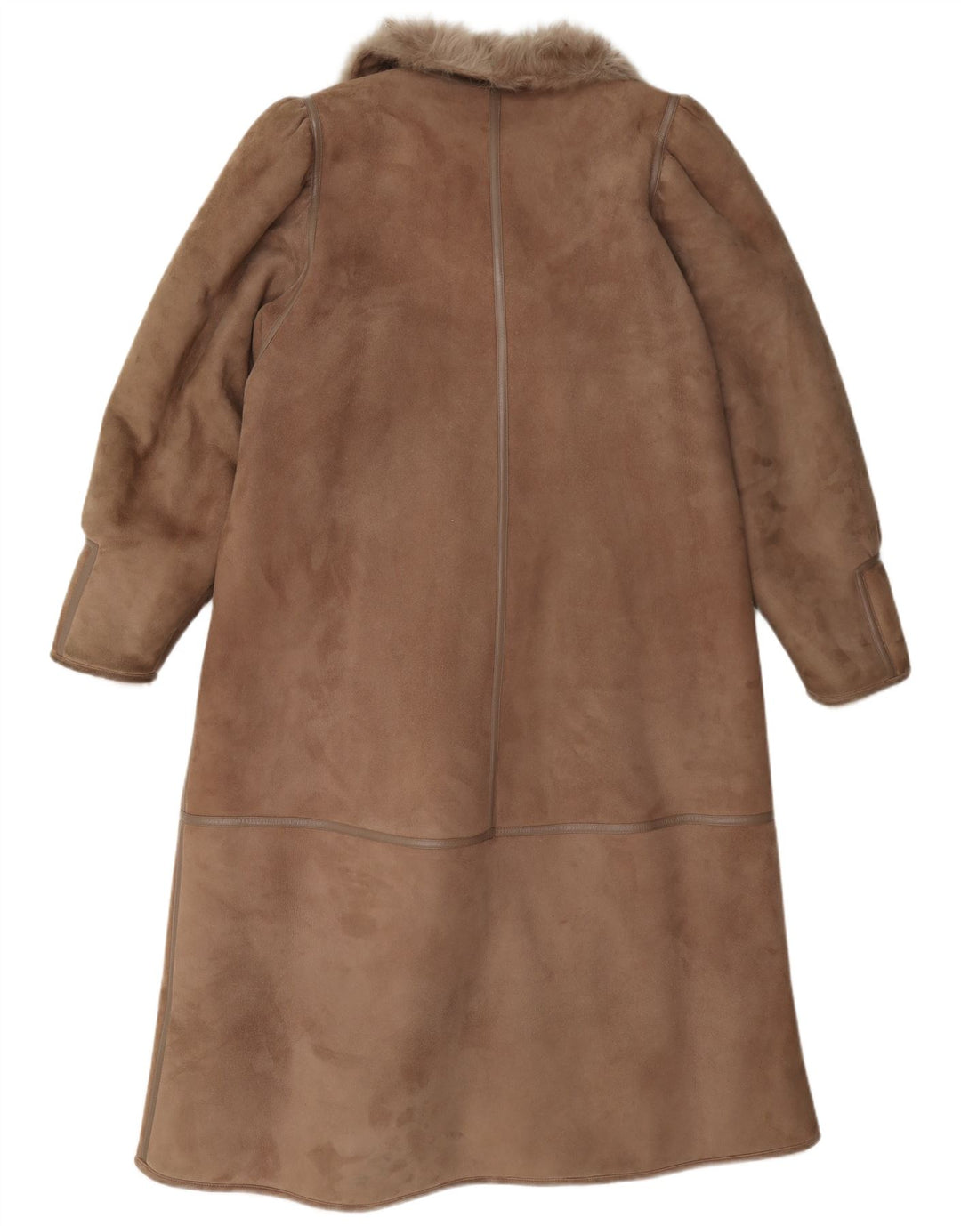 Abrigo de piel de oveja vintage para mujer IT 42 Marrón medio