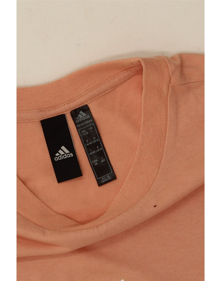 Adidas - Camiseta gráfica extragrande para mujer, talla 40/40, poliéster naranja grande
