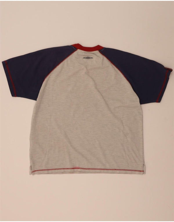 Umbro Hombre Camiseta gráfica Top Grande Gris Colorblock Poliéster