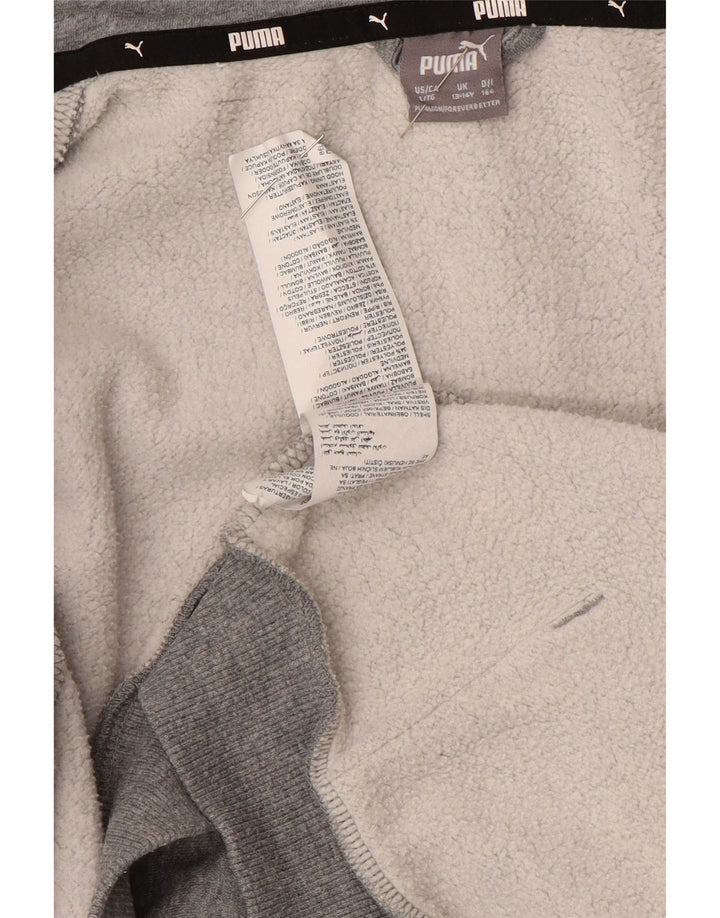 PUMA Sudadera con capucha y cremallera gráfica para niños 13-14 años Algodón gris