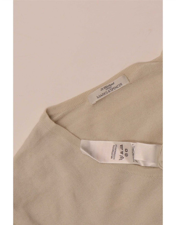 Marks & Spencer Hombre Top Manga Larga XL Algodón Beige