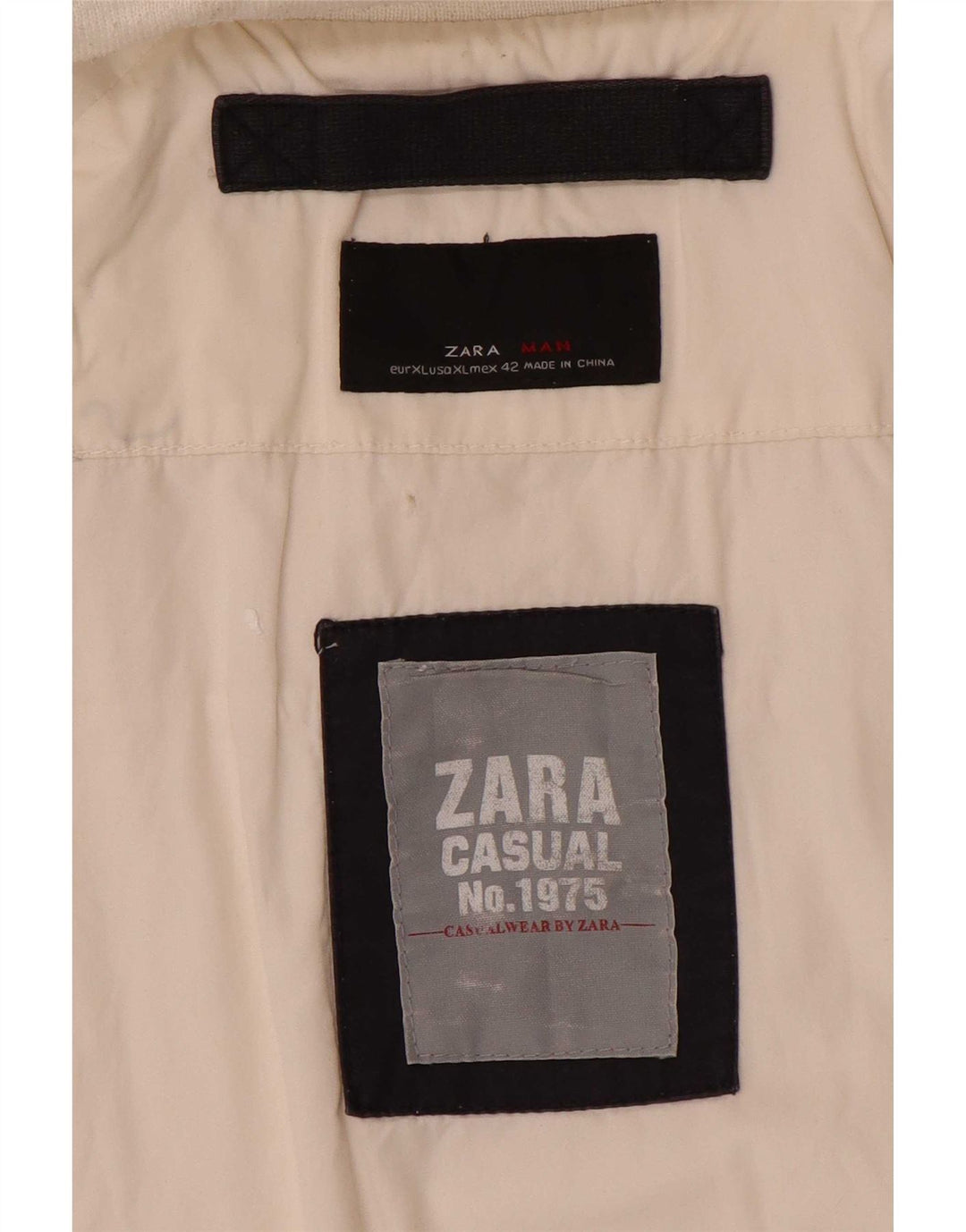 Zara Hombre Cazadora Bomber ES 42 XL Blanco