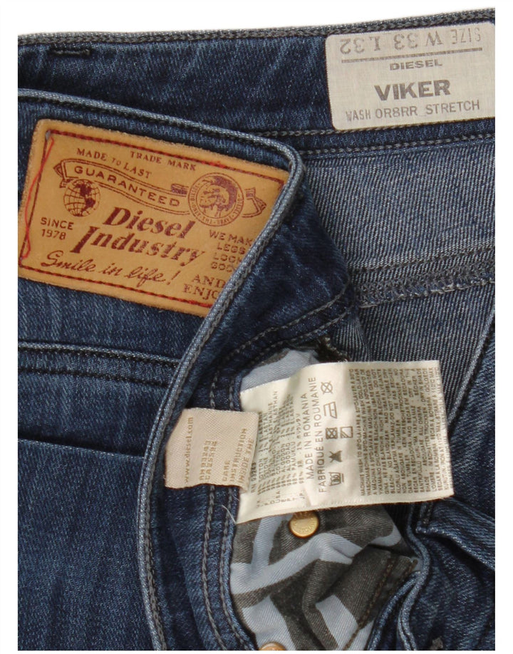 DIESEL Vaqueros rectos desgastados Viker para hombre W33 L32 Algodón azul