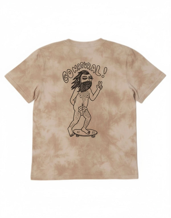 Camiseta con gráfico de corte regular para hombre Element Top XS Algodón teñido anudado en beige