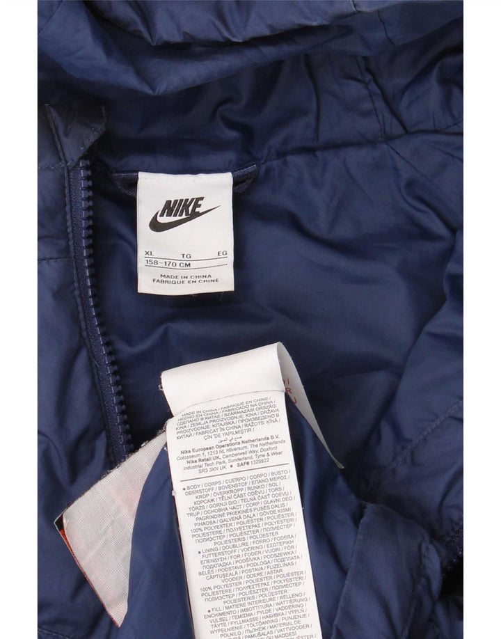 Nike Chaqueta acolchada con capucha para niño 13-14 años XL Azul marino Poliéster