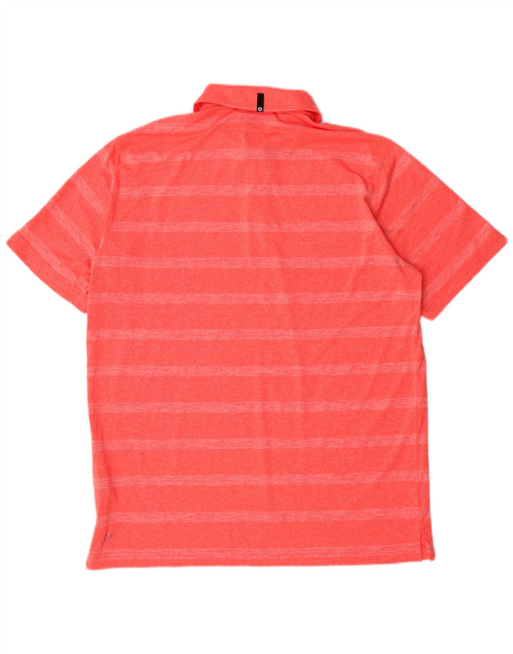 PUMA Polo para hombre de poliéster a rayas rosas grandes