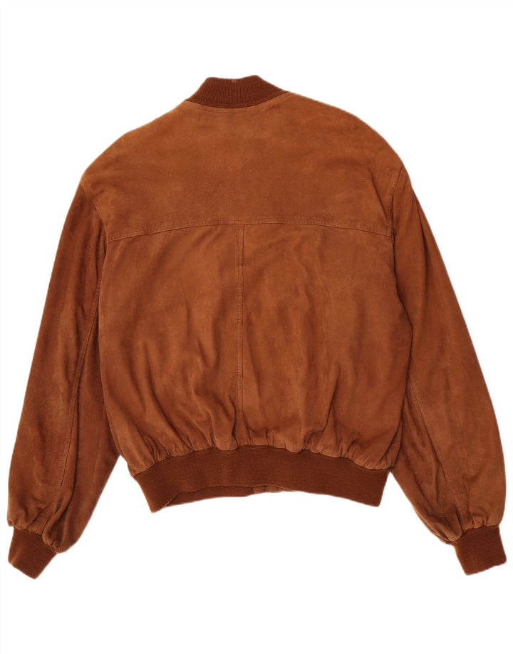 Vintage hombres ante bomber chaqueta IT 50 ante marrón grande