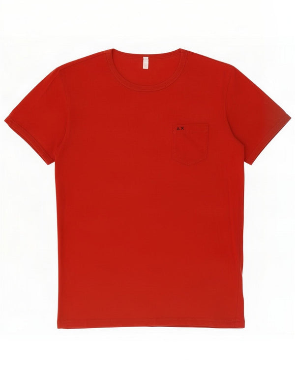 Sun68 Camiseta para hombre Top grande de algodón rojo