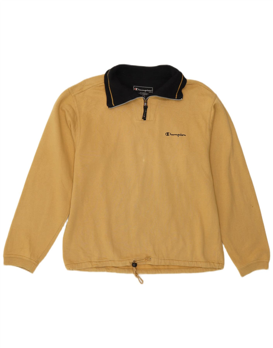 CHAMPION Sudadera con cuello y cremallera para hombre Jumper Large Beige Cotton
