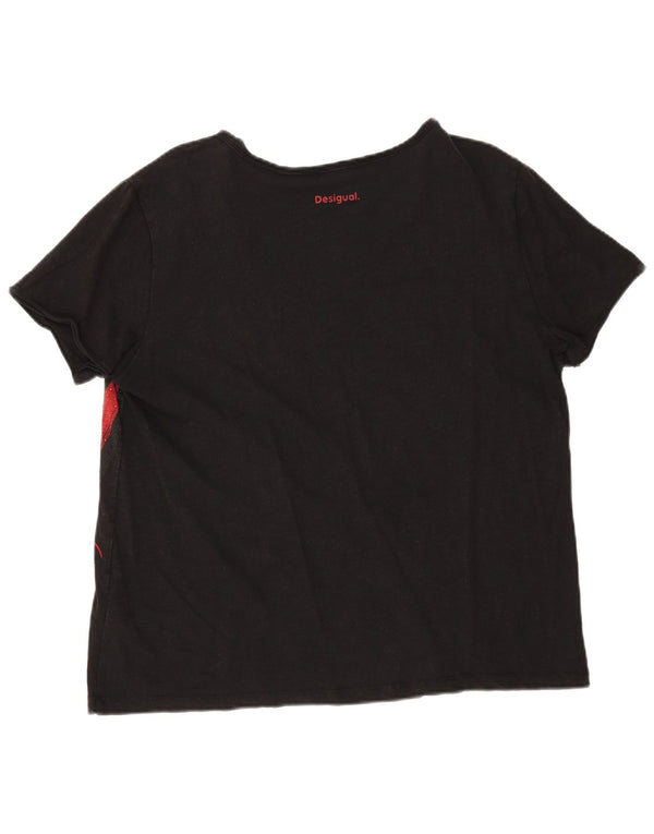 Desigual Mujer Rolling Stones Graphic Camiseta Top UK 18 XL Algodón Negro