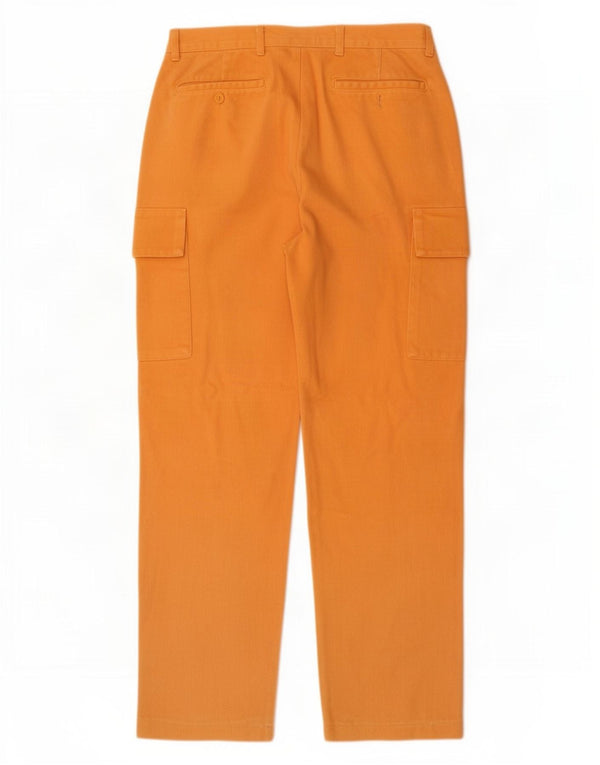 Benetton Pantalón Cargo Recto Hombre IT 48 Medium W30 L30 Algodón Naranja