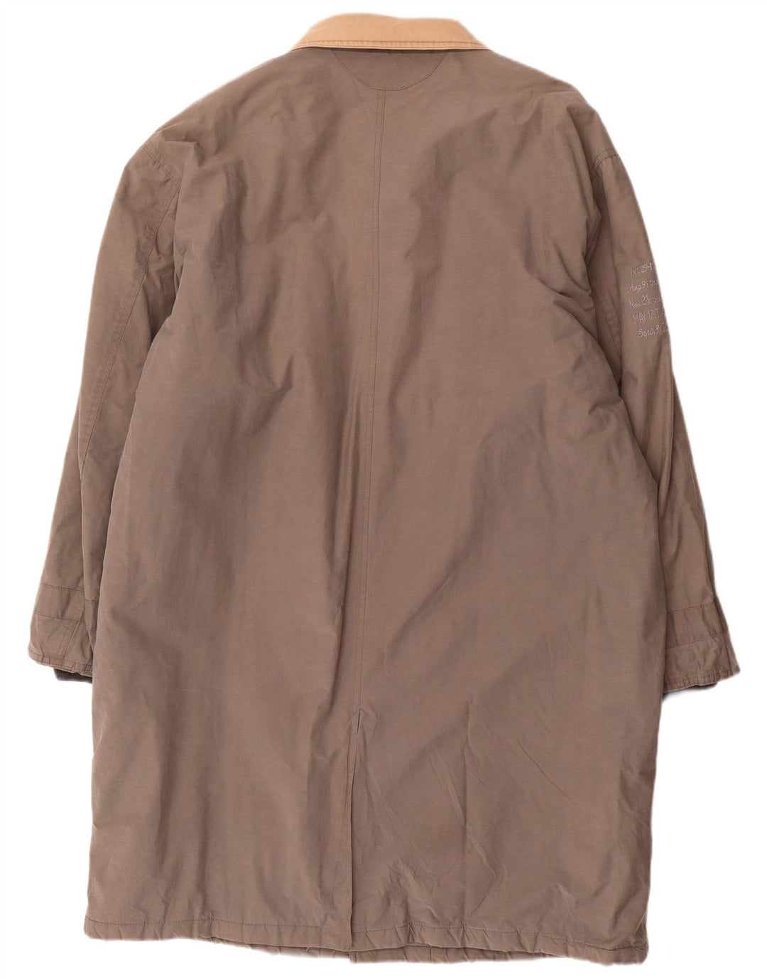 Vintage hombres acolchado abrigo Reino Unido 42 XL algodón gris