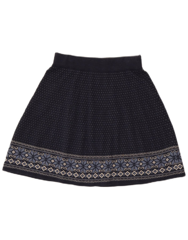 Falda acampanada para mujer Fat Face UK 10 Small W30 Azul marino Fair Isle Algodón