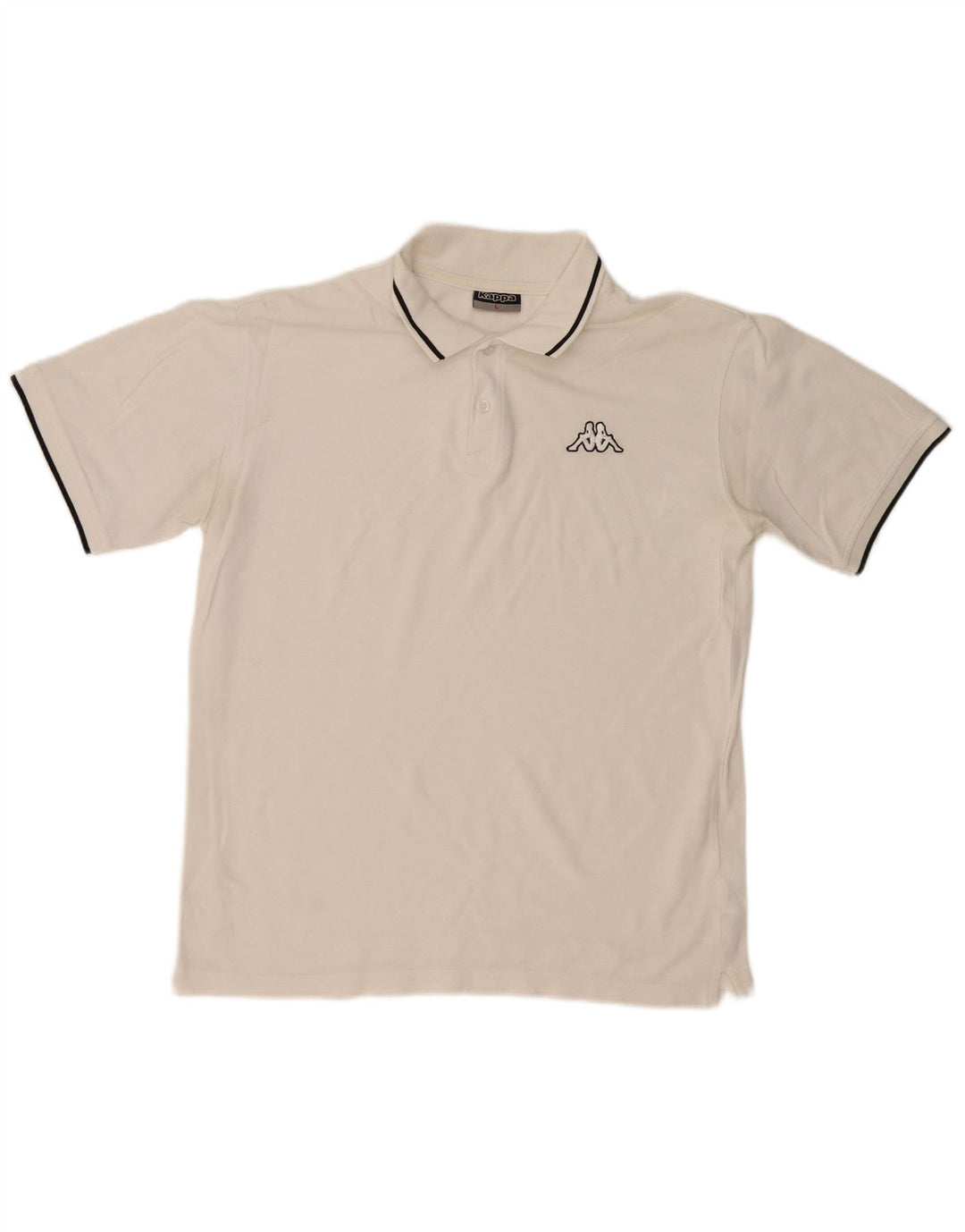 KAPPA Polo para hombre grande de algodón blanco