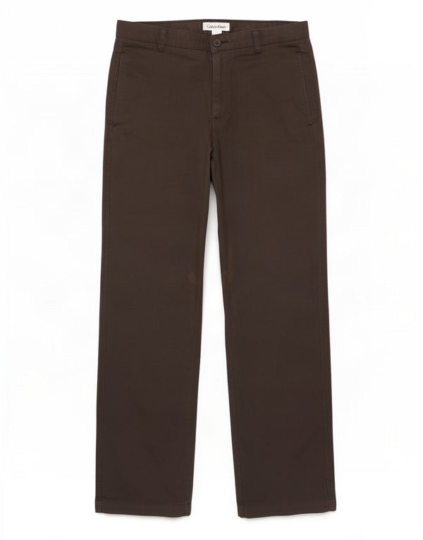 Pantalones chinos rectos Calvin Klein para hombre W32 L32 Algodón gris
