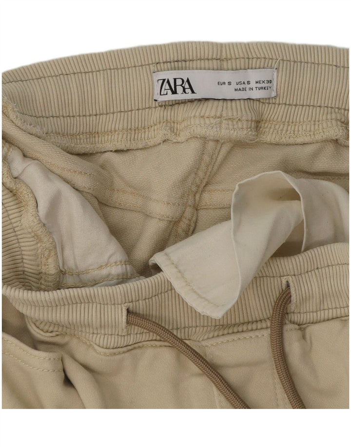 Zara Hombre Shorts Cargo Small W30 Algodón Beige