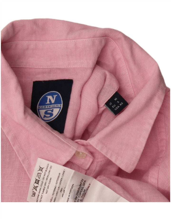 NORTH SAILS Camisa de manga corta para mujer UK 44 Medium Pink Linen