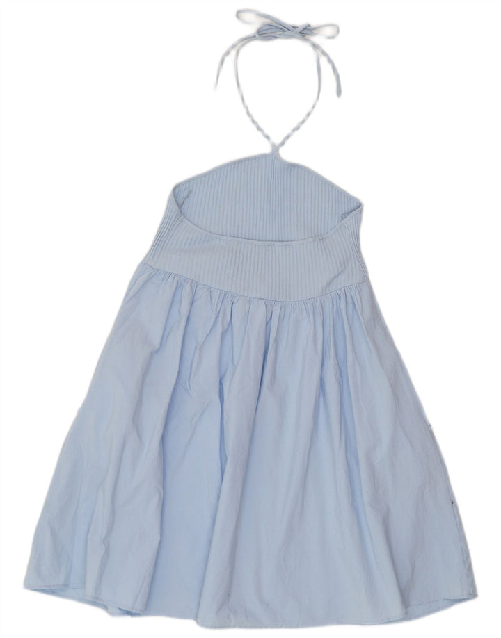 ZARA Mujer Vestido Halter UK 42 Azul Medio