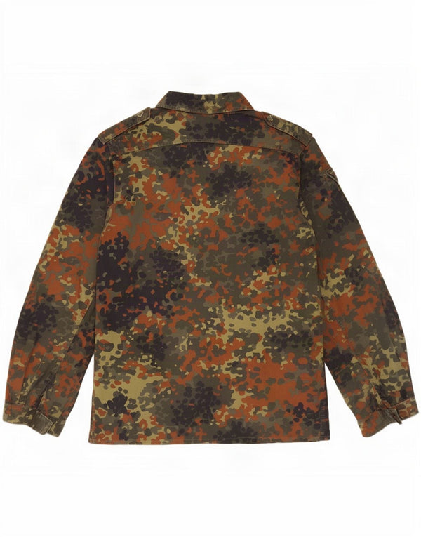 Vintage hombres camisa militar medio caqui camuflaje algodón