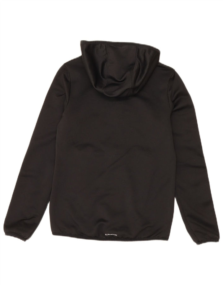 Adidas - Sudadera con capucha y cremallera para niños, 9-10 años, color negro