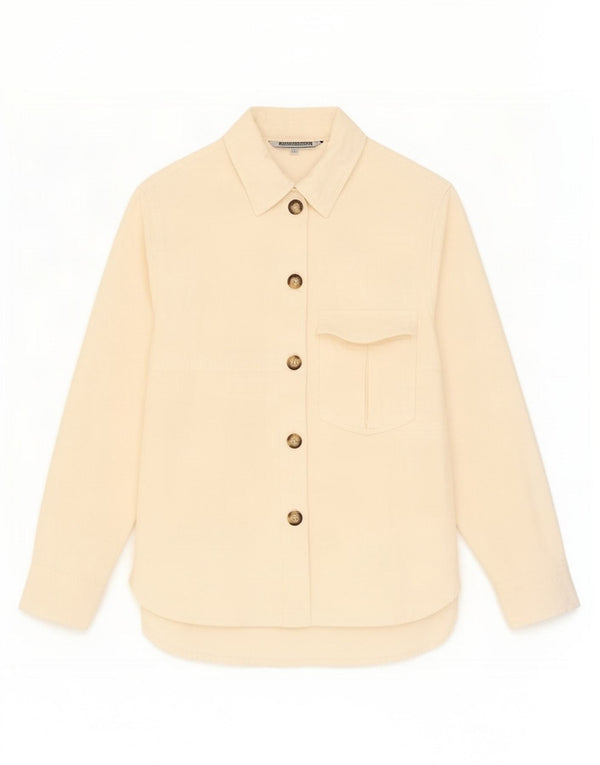 Zara Mujer Camisa UK 10 Small Beige Algodón